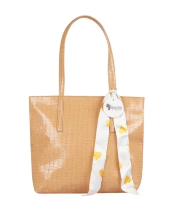 Femilyn Women's Polyurethane Textured, Croc Shoulder Bag (Yellow)