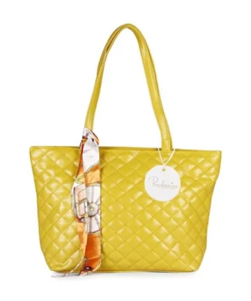 Femilyn Women's Polyurethane Textured  Shoulder Bag (Yellow)