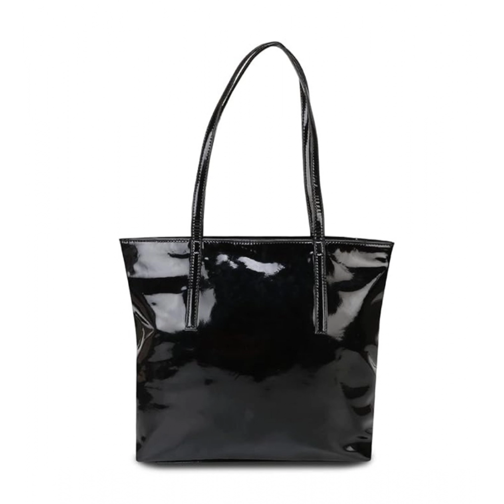 Femilyn Women's Synthetic Solid Shoulder Bag (Black)