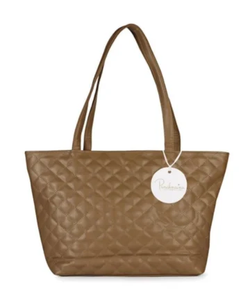 Femilyn Women's Polyurethane Textured  Shoulder Bag (Light Brown)