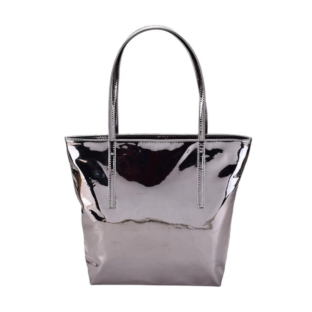 Femilyn Women's Synthetic Solid Shoulder Bag (Grey)