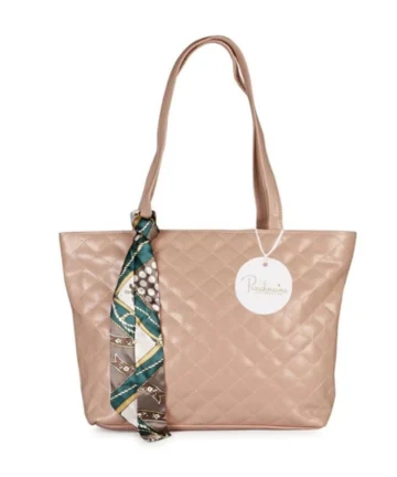 Femilyn Women's Polyurethane Textured  Shoulder Bag (Peach)