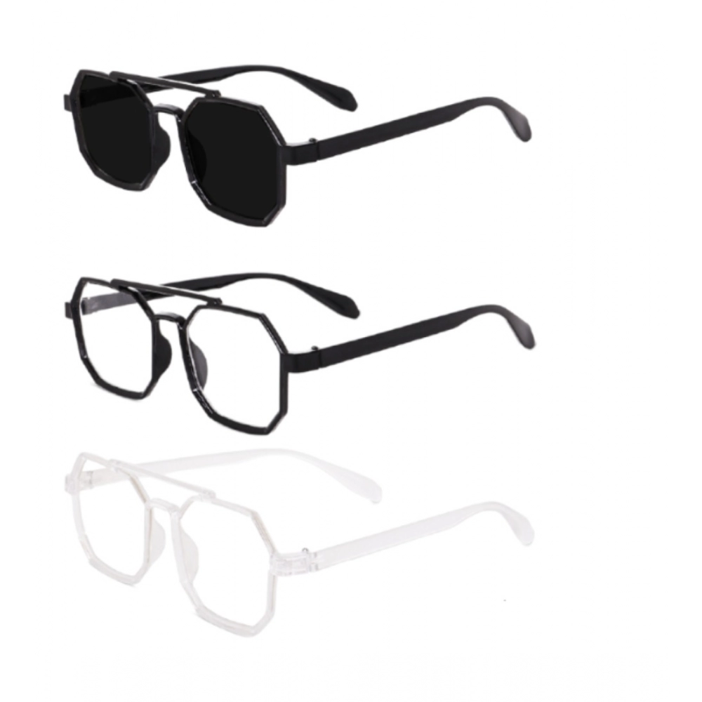 Femilyn Pack Of 3 Classic Unisex UV400 Protection Sunglasses (MultiColor)