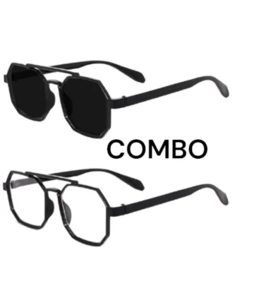 Femilyn Pack Of 2 Classic Unisex UV400 Protection Sunglasses (MultiColor)